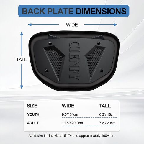 Football Back Plate, Lower Backplate with Hard Shell, High Impact Padding and Durable Adjustable Straps for Youth and Adults in Kuwait