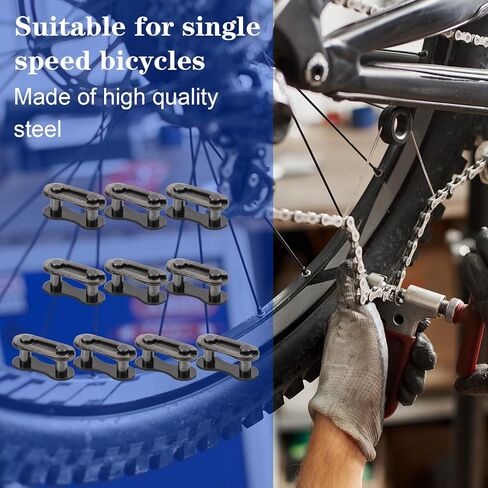 10 PCS Bike Chain Master Link, Single Speed Bicycle Master Link for Bicycle Chains, Heavy Duty Steel Bike Chain Links Bicycles Missing Links Connectors Bikes Chains Repair Accessories in Saudi Arabia