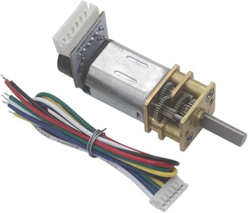N20 Mini Metal Gear Motor DC 3V 6V 12V with Encoder 19-3000RPM Slow Speed Reduction Gear Motor for Home Appliances and Fans (6V_750RPM-With_Mount) in Saudi Arabia