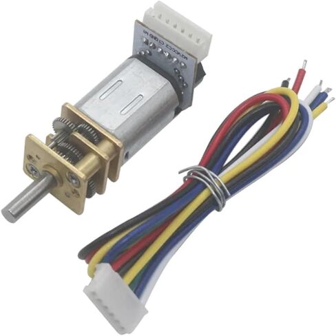 N20 Mini Metal Gear Motor DC 3V 6V 12V with Encoder 19-3000RPM Slow Speed Reduction Gear Motor for Home Appliances and Fans (6V_750RPM-With_Mount) in Saudi Arabia