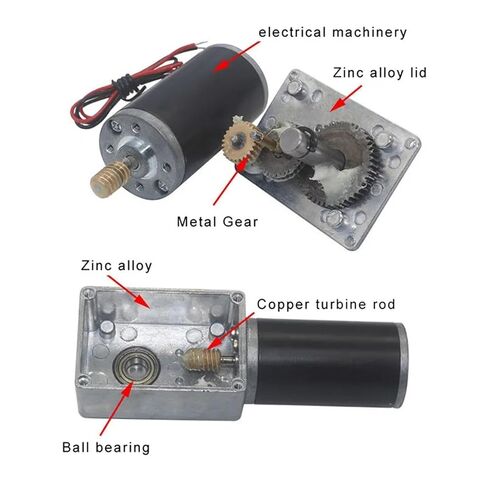 12V24V Turbo Worm Encoder Micro DC Reduction Motor with Self-Locking Speed Control (16RPM-12V-12) in Kuwait