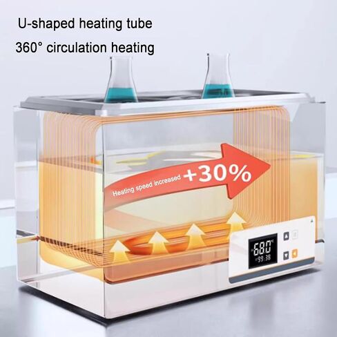 Digital Lab Water Bath, Thermostatic Water Bath with Stainless Steel Inner Tank, Temperature Range:+10-100℃, with Timing Function (C) in Saudi Arabia