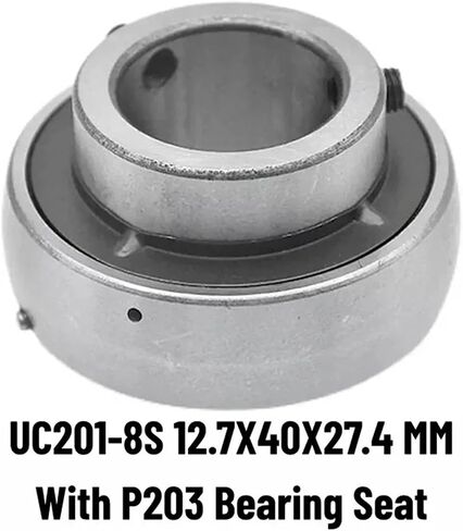 1pcs حجم بوصة إدراج تحمل UC201-8 1/2 12.7mm UC202-10S 5/8 UC203-11 11/16 القطر الخارجي 40 مم 47 مم (UC201-8S) in Kuwait