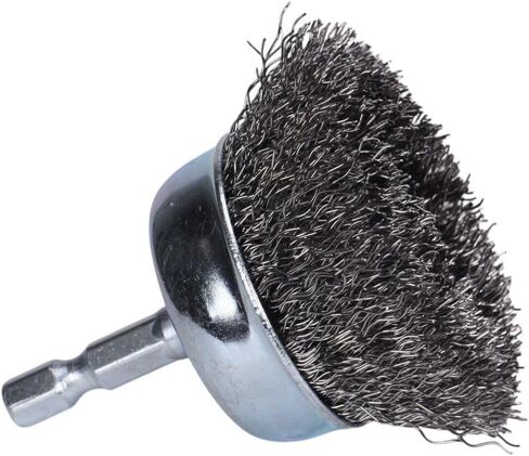 Century Drill & Tool 76221 Drill Cup Wire Brush, 2-3/4" Coarse & Crimped | 1/4" shank, 0." wire diameter, cuts steel & metal, heat and rust resistant coating in Kuwait