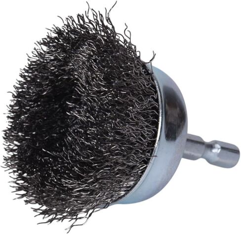 Century Drill & Tool 76221 Drill Cup Wire Brush, 2-3/4" Coarse & Crimped | 1/4" shank, 0." wire diameter, cuts steel & metal, heat and rust resistant coating in Kuwait