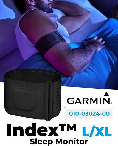 WEREABLE4U GARMIN INDEX Sleep Monitor (L/XL) - نطاق نوم ذكي مع مقاييس متطورة للتتبع والاسترداد ، HRV ، درجة حرارة الجلد وتتبع صحة المرأة ، GARMIN CONNECT متوافقة مع PowerBank in Saudi Arabia