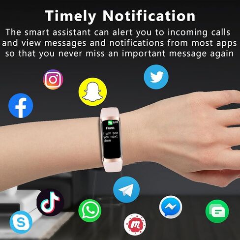 جهاز تعقب اللياقة البدنية مع معدل ضربات القلب/أكسجين الدم/نوم ، 20+ أوضاع رياضية الساعات الذكية للنساء/الرجال ، ومراقبة النشاط والخطوة Smart Watch للهواتف Android/iOS (الوردي) in Kuwait