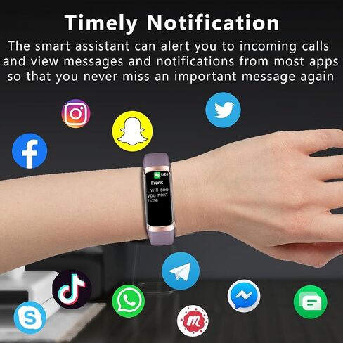 جهاز تعقب اللياقة البدنية مع معدل ضربات القلب/أكسجين الدم/نوم ، 20+ أوضاع رياضية الساعات الذكية للنساء/الرجال ، ومراقبة النشاط والخطوة Smart Watch للهواتف Android/iOS (الوردي) in Kuwait
