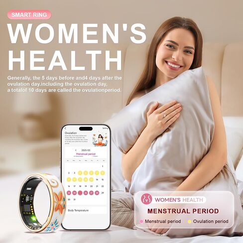 Smart Ring Health Tracker, for men and women, equipped with heart rate monitor, sleep tracker, 8 exercise modes, step counter, 5-7 days battery life, no subscription fee, IP68 waterproof R18 (7) in Kuwait