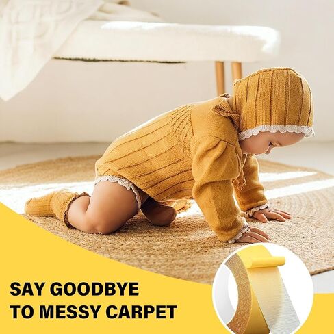 Double Sided Carpet Tape, 2 Inch x 66 Feet Double-Sided Mesh Tape, Fabric Tape for Clothes Making DIY Crafts,Gifts for Family and Friends Home Decorr，2 Packs in Saudi Arabia