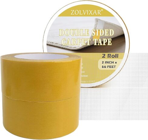 Double Sided Carpet Tape, 2 Inch x 66 Feet Double-Sided Mesh Tape, Fabric Tape for Clothes Making DIY Crafts,Gifts for Family and Friends Home Decorr，2 Packs in Saudi Arabia