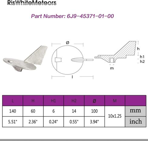 6J9-45371-00-00 6J945371-01-00 Trim Tab Zinc Anode Replacement for Yamaha Outboard Engine in Saudi Arabia