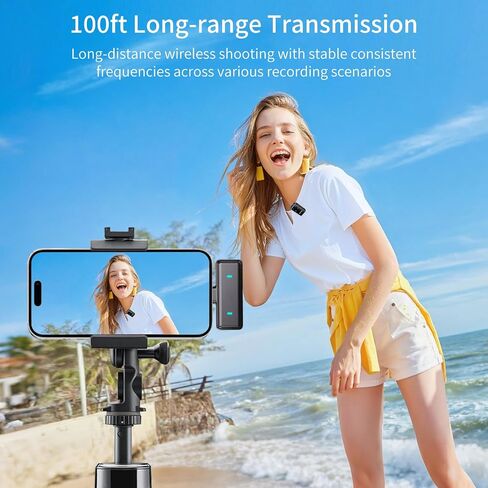 ميكروفون لافالييه اللاسلكي لـ iPhone و iOS و Android مع حالة الشحن ، Mini Mic مع تقليل الضوضاء ، التوصيل والتشغيل لتسجيل الفيديو ، Volgging ، YouTube ، المقابلة والبث المباشر in Saudi Arabia