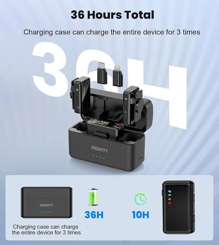 Wireless Lavalier Microphone for iPhone/Android/Camera/PC,AI Noise Canceling Clip-On Mic with Charging Case- Magnetic Dual Mics for Podcast, Vlog, Interview & Video Recording – 492Ft Range in Saudi Arabia