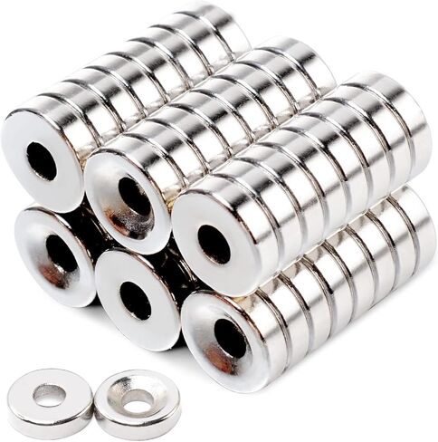 Min CI 50 PCS Magnets Neodymium Magnet Magnets Rare Earth Magnets ، مغناطيس صغير لخزائن الحرف Warehop Door المستخدمة مع مسامير (12 × 4 مم 4 مم 4 مم) in Kuwait