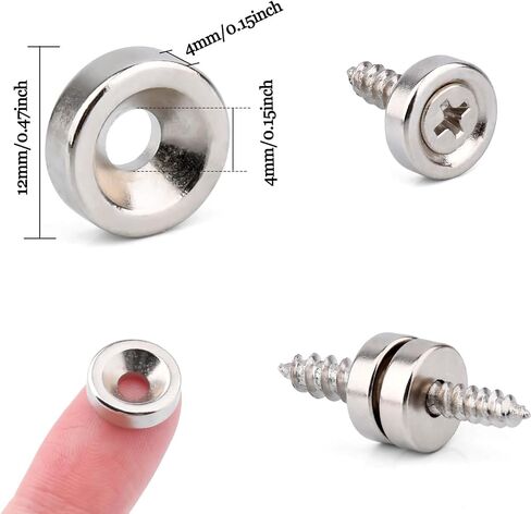 Min CI 50 PCS Magnets Neodymium Magnet Magnets Rare Earth Magnets ، مغناطيس صغير لخزائن الحرف Warehop Door المستخدمة مع مسامير (12 × 4 مم 4 مم 4 مم) in Kuwait