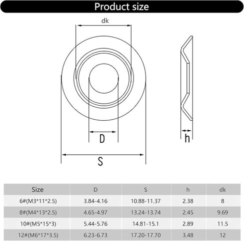 295PIECES الصلب الانتهاء من الغسالات مجموعة countersunk تصميمات كوب غسالات المظهر المظهر الجمالي والمتانة in Saudi Arabia