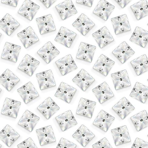 70Pcs Sew on Rhinestones White Mixed Shapes Flatback K9 Glass Rhinestones Sew on Crystal Gems with 2 Holes for Crafts, Clothes, Costumes, Dress, Hat, Shoes in Kuwait