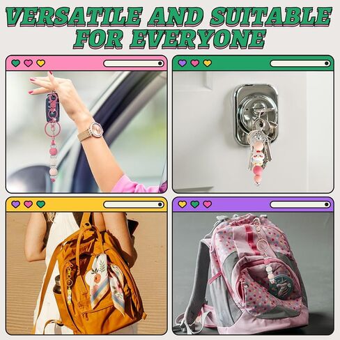 12pcs Blank Beaded Keychain Bars DIY Accessories Metal Beaded Keychain Detachable Key Chain for Pendant DIY Crafts Jewelry Making Gift (Silver) in Kuwait