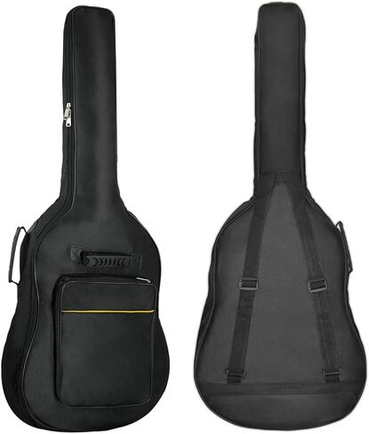 Moosiker 40 بوصة الغيتار الصوتية أزعج كيس مقاوم للماء الحشو الغيتار الناعم (6 مم الغيتار الأصفر السميك مربع مربع ، 40 بوصة أسود) in Kuwait