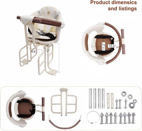 Rear Kid's Bike Seat,Rear Mounted Child Bike Seat Wraparound Attachment for Adult Bike with Armrest Harness and Pedals,Toddler Bike Seat for Child Ages 6 Months to 6 Years(Up to 110lb) in Saudi Arabia