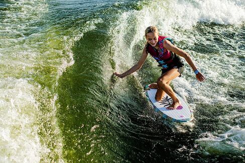 Hyperlite Good Daze Womens Wakesurfer Blue/Gold 4ft 7in in Saudi Arabia