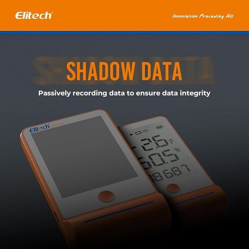 Elitech GSP-6 Bluetooth Data Logger Temperature Humidity with Shadow Data 100000 Points Data Storage Export, Pharmacy Vaccine DDL Calibration Certificate, MAX MIN AVR MKT GSP-6 with Dual Probe TE/The in Kuwait