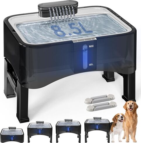 UPSKY 2.25Gal Elevated Dog Water Fountain Filter, 5 Pcs Replacement, Pet Fountain Filters, Multi-Layer Filtration System Carbon Filters Compatible with 8.5L/2.25Gal 4 Heights Adjustable Pet Fountain in Kuwait