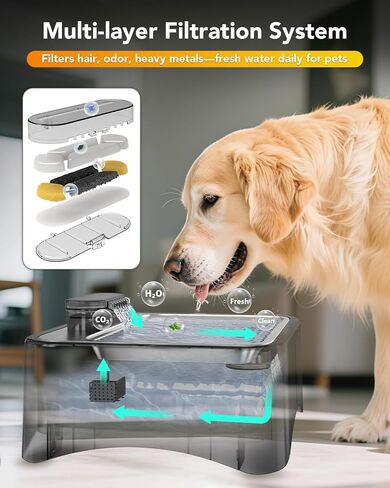 UPSKY 2.25Gal Elevated Dog Water Fountain Filter, 5 Pcs Replacement, Pet Fountain Filters, Multi-Layer Filtration System Carbon Filters Compatible with 8.5L/2.25Gal 4 Heights Adjustable Pet Fountain in Kuwait