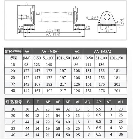1PC Type LB16-20-25-32-40 Pneumatic LB Bracket MAL standard air cylinder mounting stand(MAL-LB16-1PCS) in Kuwait
