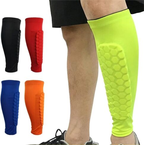 1 PCS Soccer Shin Guards Shin Pad للشباب البالغين ، غلاف ضغط العجل مع وسادة قرص العسل لإغاثة شقيق شين ، الانتعاش ، الجري in Saudi Arabia
