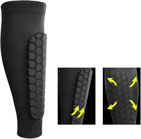 1 PCS Soccer Shin Guards Shin Pad للشباب البالغين ، غلاف ضغط العجل مع وسادة قرص العسل لإغاثة شقيق شين ، الانتعاش ، الجري in Saudi Arabia
