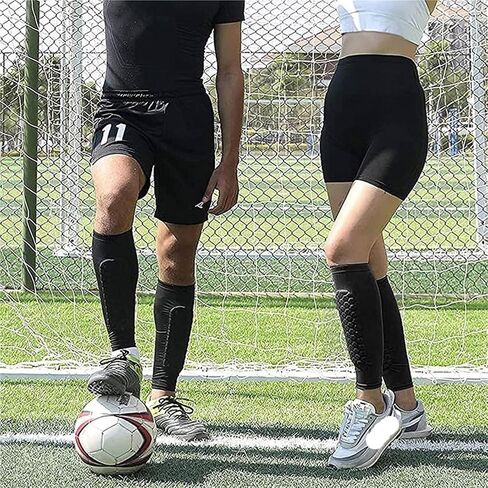 1 PCS Soccer Shin Guards Shin Pad للشباب البالغين ، غلاف ضغط العجل مع وسادة قرص العسل لإغاثة شقيق شين ، الانتعاش ، الجري in Saudi Arabia