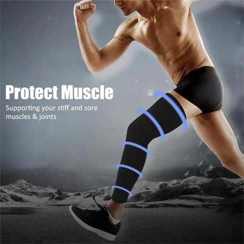 1 PC Full Leg Compression Sleeve, Support for Knee, Thigh, Calf, Running & Basketball, Single Leg Pads for Men Women for Shin Splint Relief, Recovery, Running in Saudi Arabia
