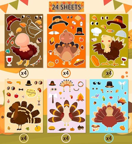 Halloween Party Favors - DIY Crafts Stickers for Kids - Kids Halloween Decorations Gifts Activities Party Supplies(24 Sheets) in Saudi Arabia