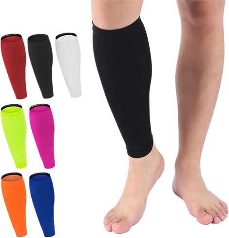 2pcs حارس العجل الرياضي غير انزلاق الرطوبة الرطوبة العرق الجوارب الجوارب لدعم كرة السلة كرة السلة لكرة السلة. in Saudi Arabia