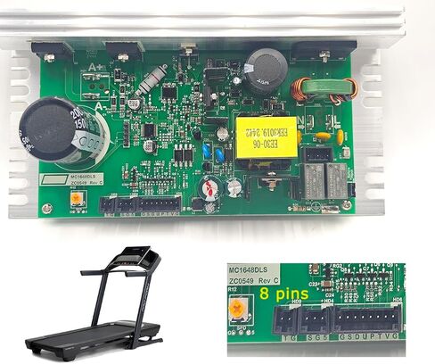 MC1648DLS 386763 Treadmill Control Board 110V Motherboard 8 Pins 50w Treadmill Motor Controller Fit for FreeMotion Nordic-Track Proform, Replace ZC0549 391855 in Saudi Arabia