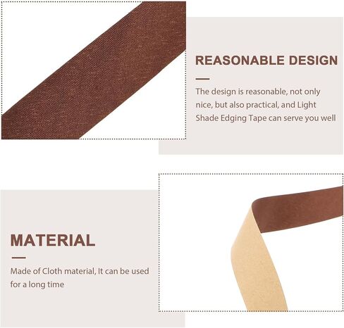 VILLCASE 1 Roll DIY Lampshade Strips, Lampshade Edging Self-Adhesive Strip - Matte Fabric Cloth Tape for Lamp Cover Borders - Easy Peel and Stick for Table & Floor Lamps Coffee Brown in Saudi Arabia