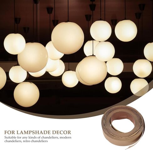 VILLCASE 1 Roll DIY Lampshade Strips, Lampshade Edging Self-Adhesive Strip - Matte Fabric Cloth Tape for Lamp Cover Borders - Easy Peel and Stick for Table & Floor Lamps Coffee Brown in Saudi Arabia