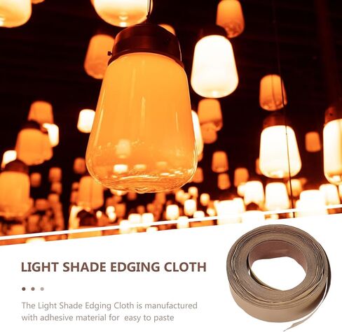 VILLCASE 1 Roll DIY Lampshade Strips, Lampshade Edging Self-Adhesive Strip - Matte Fabric Cloth Tape for Lamp Cover Borders - Easy Peel and Stick for Table & Floor Lamps Coffee Brown in Saudi Arabia