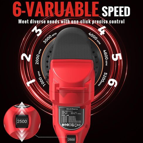 Cordless Buffer Polisher, 5 Inch Random Orbital Car Polisher Waxer, 6 Variable Speed 1000-5200 RPM, 21V 3.0Ah Batteries , 28Pcs Polishing Kit,for Car Polishing, Waxing, Boat Sanding, Scratch Removing in Saudi Arabia