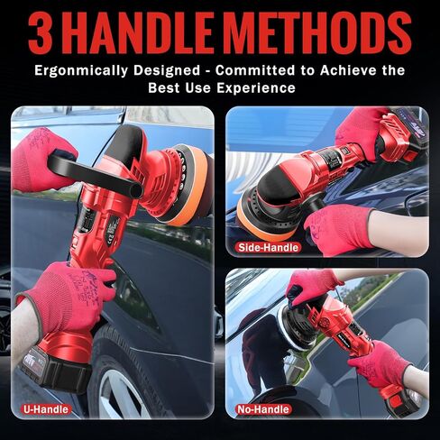 Cordless Buffer Polisher, 5 Inch Random Orbital Car Polisher Waxer, 6 Variable Speed 1000-5200 RPM, 21V 3.0Ah Batteries , 28Pcs Polishing Kit,for Car Polishing, Waxing, Boat Sanding, Scratch Removing in Saudi Arabia