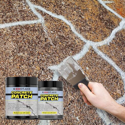 GOODTAKE Concrete Repair, Concrete Patch for Repairing Spalls and Cracks in Concrete's and Masonry, Cement Crack Filler & Floor Repair Cement - Interior/Exterior (Grey, 16 Ounce) in Kuwait