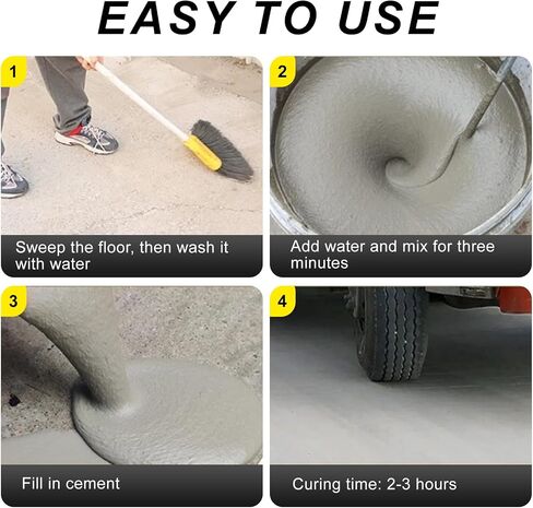 GOODTAKE Concrete Repair, Concrete Patch for Repairing Spalls and Cracks in Concrete's and Masonry, Cement Crack Filler & Floor Repair Cement - Interior/Exterior (Grey, 16 Ounce) in Kuwait