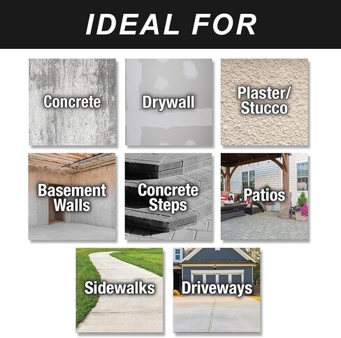 GOODTAKE Concrete Repair, Concrete Patch for Repairing Spalls and Cracks in Concrete's and Masonry, Cement Crack Filler & Floor Repair Cement - Interior/Exterior (Grey, 16 Ounce) in Kuwait