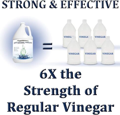 OrganicMatters Vinegar 30% Organic Industrial Cleaning Agent Concentrate, Pure Non-GMO Kosher All-Purpose Home & Garden Vinegar, Eco-Friendly (128 oz Gallon Refill) in Saudi Arabia