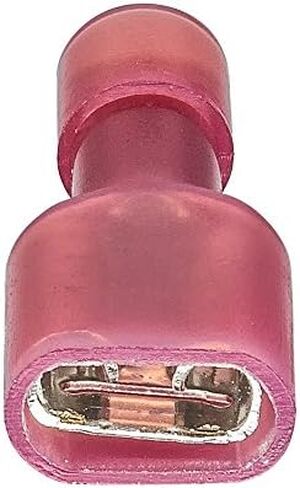 100 PCS Red Female Nylon Disconnect Spade Terminal ، 22-16 Gauge ، موصل تجعيد معزول بالكامل لاستخدام البحرية والسيارات-وعاء النحاس المطلي بحد أقصى 0.25 بوصة in Saudi Arabia