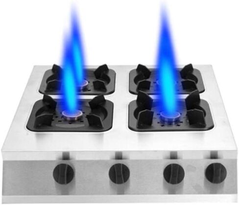 Commercial Stainless Steel Pot Stove, 3/4/6/8 Gas Range, Energy Saving Liquefied Gas/Natural Gas Stove(Natural Gas 6 heads) (Liquefied Gas 4 heads (B)) in Saudi Arabia
