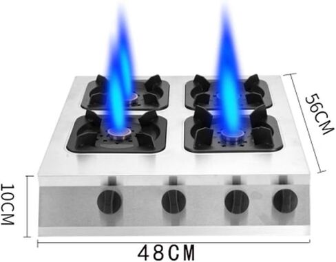 Commercial Stainless Steel Pot Stove, 3/4/6/8 Gas Range, Energy Saving Liquefied Gas/Natural Gas Stove(Natural Gas 6 heads) (Liquefied Gas 4 heads (B)) in Saudi Arabia