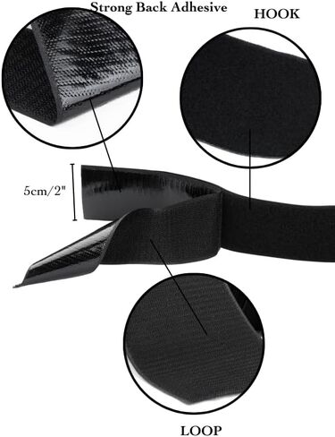 4 Inch x 20 Feet Black Hook and Loop Tape Heavy Duty, Keep Couch Cushions Carpet Rugs from Sliding, Ysibbon Adhesive Hook and Loop Strips for Home Wall Sofa Office in Kuwait